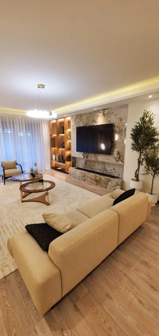 Contemporary 3 Bed Apartments for Sale in City Park Living Room Area Angle A